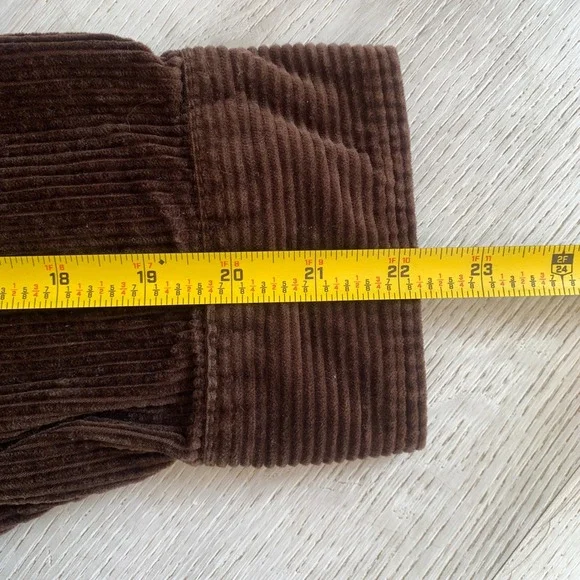American Eagle Brown Corduroy Button Down Shirt Womens XL Long Sleeve Cotton - Picture 8 of 10